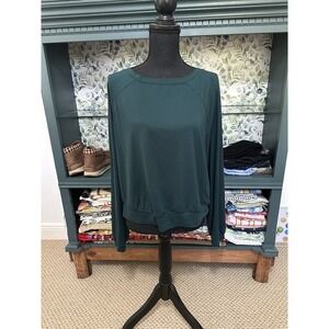 Joy Lab Green XL‎ Nylon Long Sleeve Blouse